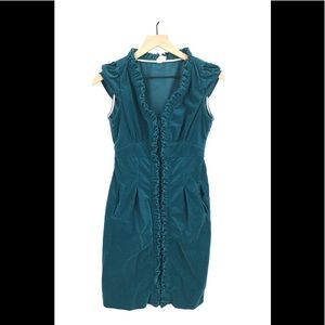 MAEVE BY ANTHROPOLOGIE Stretch Cotton Corduroy Cap-Sleeved Sheath Dress Size 8